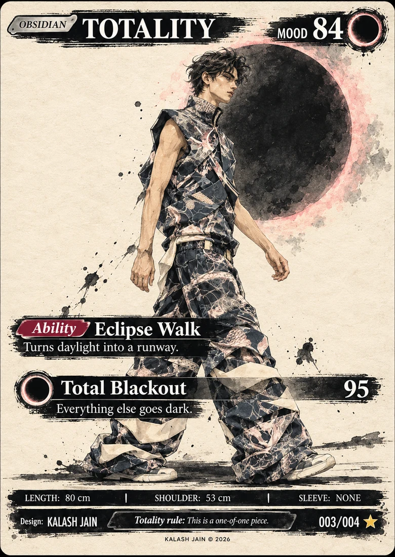 Obsidian specimen card: Totality